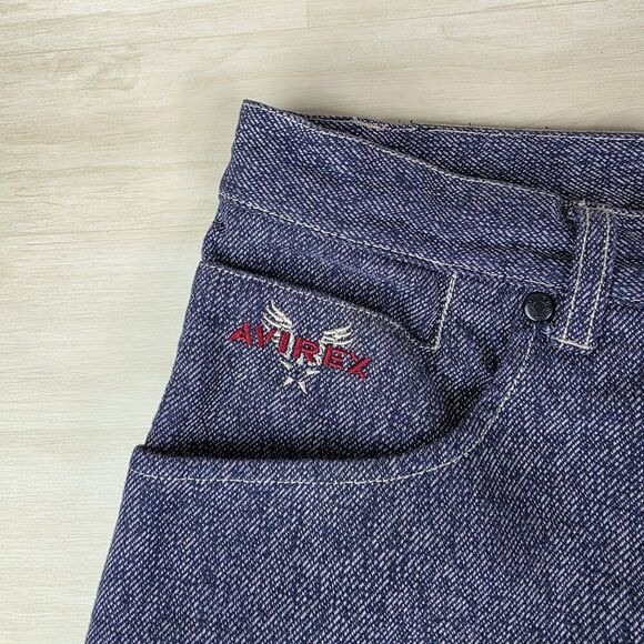 Avirex Denim Purple Jeans Baggy Wide Leg Y2K Vintage Streetwear Men's Size 34 - Picture 9 of 11